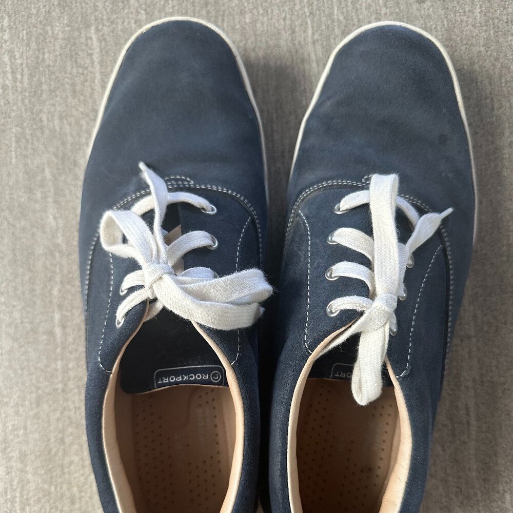 Men's Rockport Blue Canvas Boat Shoe Sneakers Size 10.5
